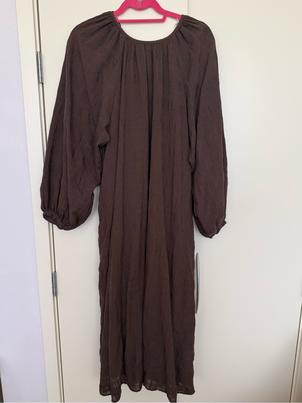 Moussy Vintage Japanese Cotton blend Balloon Puff Sleeve Boho Maxi Dress 1/S